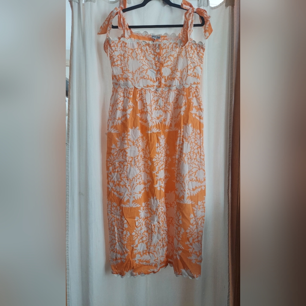 Juliet Dunn Apricot Midi Dress Size 3